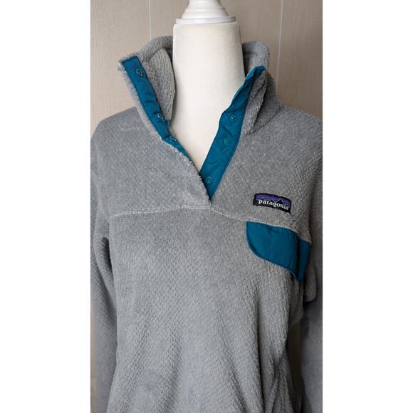 Patagonia Synchilla gray waffle fleece   Snap T pullover jacket Polartec warm L - Picture 5 of 9